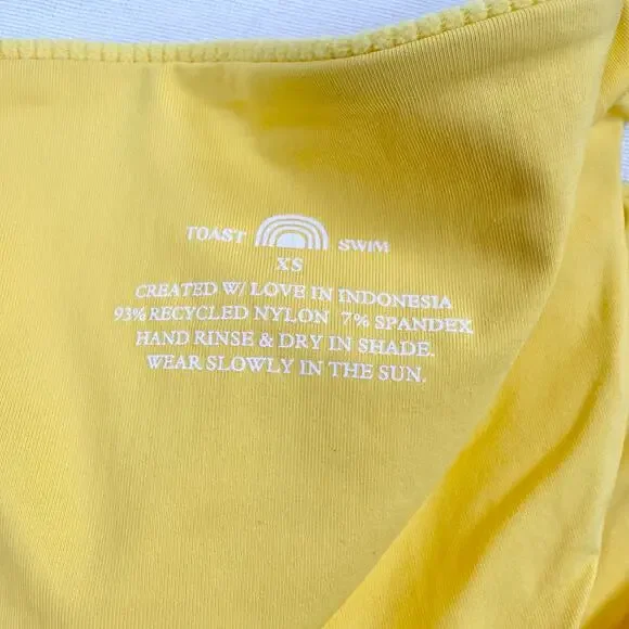 Toast Swim x Free People Signature Stitch Bikini Bottom Women's XS Sunset Yellow - Picture 2 of 7